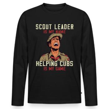 Camping Scoutmaster - Drôle de chef scout - T-shirt manches longues Premium bio Homme - noir - Devant - Nico (187cm)