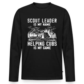 Camping Scoutmaster - Drôle de chef scout - T-shirt manches longues Premium bio Homme - noir - Devant - Nico (187cm)