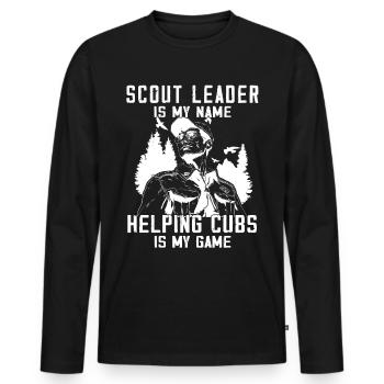 Camping Scoutmaster - Drôle de chef scout - T-shirt manches longues Premium bio Homme - noir - Devant - Nico (187cm)