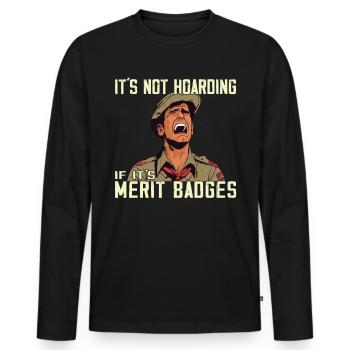 Camping Scoutmaster - Drôle de chef scout - T-shirt manches longues Premium bio Homme - noir - Devant - Nico (187cm)