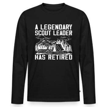 Camping Scoutisme - Drôle de guide scout - T-shirt manches longues Premium bio Homme - noir - Devant - Nico (187cm)
