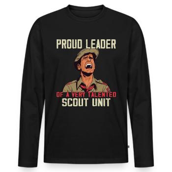 Camping Scouting - Funny Scout Guide - Men's Premium Organic Long Sleeve Shirt - black - Front - Nico (187cm)