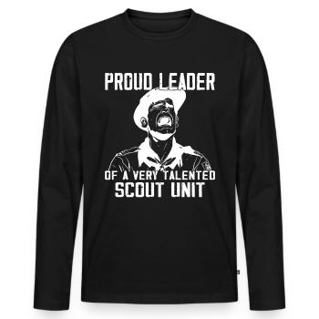 Camping Scoutisme - Drôle de guide scout - T-shirt manches longues Premium bio Homme - noir - Devant - Nico (187cm)