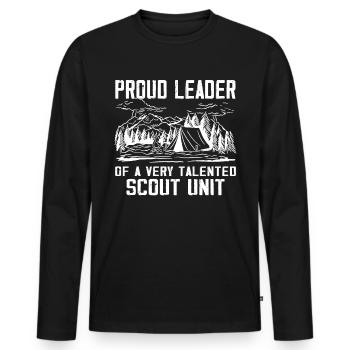 Camping Scouting - Funny Scout Guide - Men's Premium Organic Long Sleeve Shirt - black - Front - Nico (187cm)