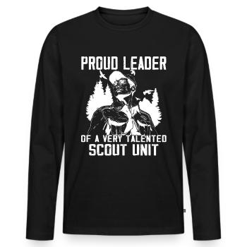 Camping Scouting - Funny Scout Guide - Men's Premium Organic Long Sleeve Shirt - black - Front - Nico (187cm)