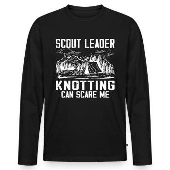 Camping Scoutisme - Drôle de guide scout - T-shirt manches longues Premium bio Homme - noir - Devant - Nico (187cm)