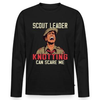 Camping Scouting - Funny Scout Guide - Men's Premium Organic Long Sleeve Shirt - black - Front - Nico (187cm)