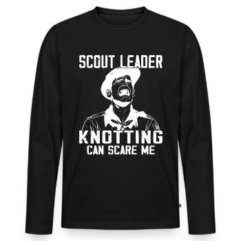 Camping Scoutisme - Drôle de guide scout - T-shirt manches longues Premium bio Homme - noir - Devant - Nico (187cm)