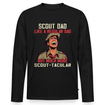 Camping Scouting - Funny Scout Father - Men's Premium Organic Long Sleeve Shirt - black - Front - Nico (187cm)