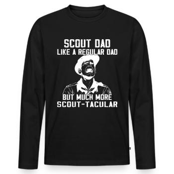 Camping Scouting - Funny Scout Father - Men's Premium Organic Long Sleeve Shirt - black - Front - Nico (187cm)