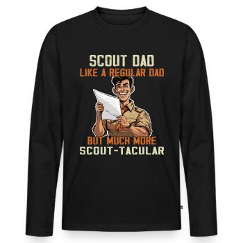 Camping Scouting - Funny Scout Father - Men's Premium Organic Long Sleeve Shirt - black - Front - Nico (187cm)