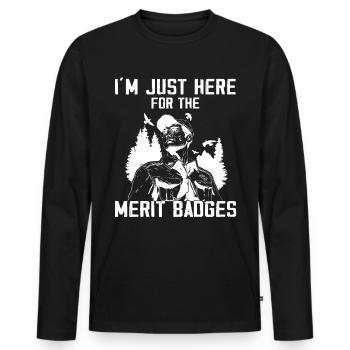 Camping Scouting - Funny Scout Father - Men's Premium Organic Long Sleeve Shirt - black - Front - Nico (187cm)