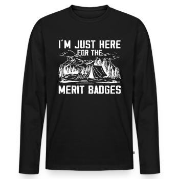Camping Scouting - Funny Scout Father - Men's Premium Organic Long Sleeve Shirt - black - Front - Nico (187cm)