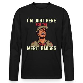 Camping Scouting - Funny Scout Father - Men's Premium Organic Long Sleeve Shirt - black - Front - Nico (187cm)