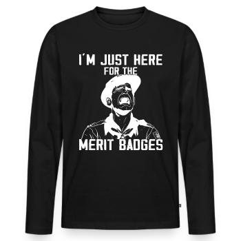 Camping Scouting - Funny Scout Father - Men's Premium Organic Long Sleeve Shirt - black - Front - Nico (187cm)