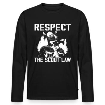 Camping Scouting - Funny Scout Father - Men's Premium Organic Long Sleeve Shirt - black - Front - Nico (187cm)