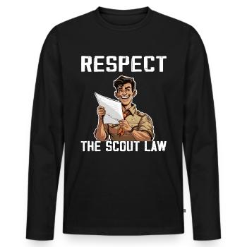Camping Scouting - Funny Scout Father - Men's Premium Organic Long Sleeve Shirt - black - Front - Nico (187cm)