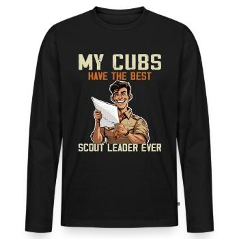 Camping Scouting - Funny Scout Father - Men's Premium Organic Long Sleeve Shirt - black - Front - Nico (187cm)