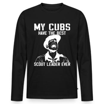 Camping Scouting - Funny Scout Father - Men's Premium Organic Long Sleeve Shirt - black - Front - Nico (187cm)