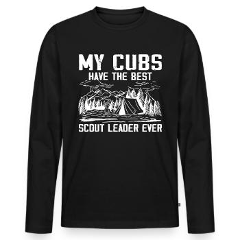 Camping Scouting - Funny Scout Father - Men's Premium Organic Long Sleeve Shirt - black - Front - Nico (187cm)