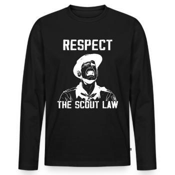 Camping Scouting - Funny Scout Father - Men's Premium Organic Long Sleeve Shirt - black - Front - Nico (187cm)