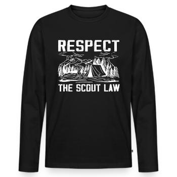 Camping Scouting - Funny Scout Father - Men's Premium Organic Long Sleeve Shirt - black - Front - Nico (187cm)