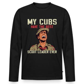 Camping Scouting - Funny Scout Father - Men's Premium Organic Long Sleeve Shirt - black - Front - Nico (187cm)