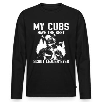Camping Scouting - Funny Scout Father - Men's Premium Organic Long Sleeve Shirt - black - Front - Nico (187cm)