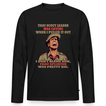 Camping Scouting - Funny Scout Father - Men's Premium Organic Long Sleeve Shirt - black - Front - Nico (187cm)