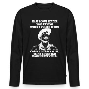 Camping Scouting - Funny Scout Father - Men's Premium Organic Long Sleeve Shirt - black - Front - Nico (187cm)