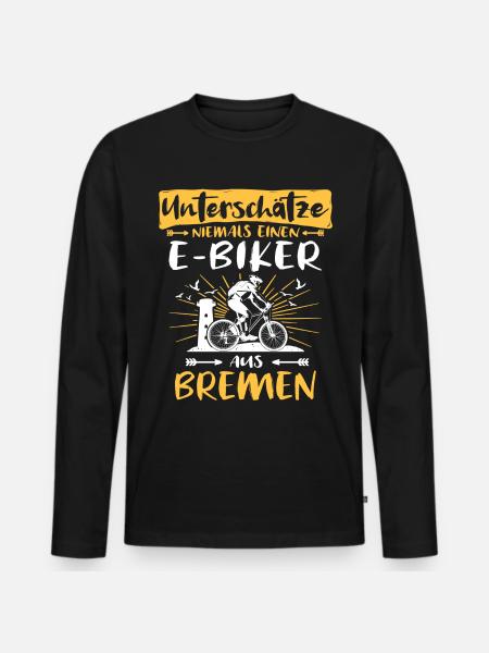Bremen Ebike Bremer Ebiker - T-shirt manches longues Premium bio Homme - noir