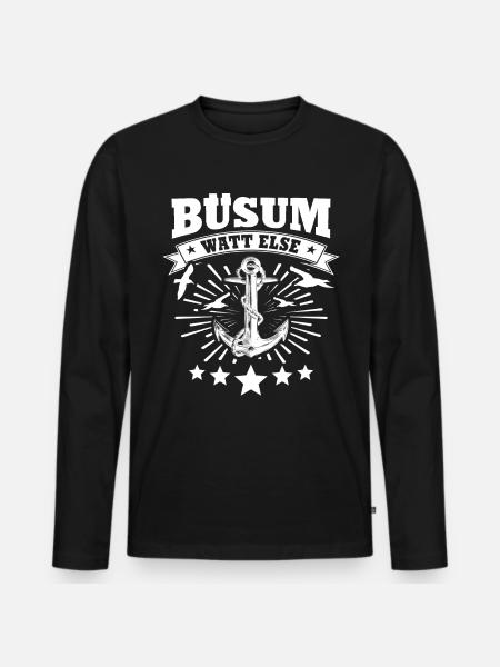Büsum Buesum - Men's Premium Organic Long Sleeve Shirt - black