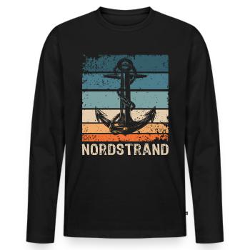 Nordstrander Sprüche Nordstrand - Männer Premium Bio Langarmshirt - Schwarz - Vorne - Nico (187cm)