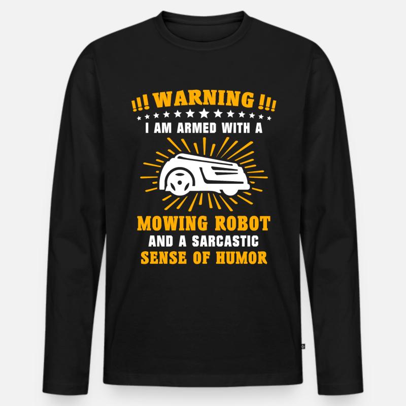 Mähroboter Rasenmäher Roboter Rasenmähroboter - Männer Premium Bio Langarmshirt - Schwarz