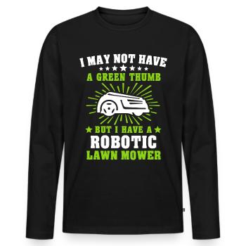 Tondeuse à gazon robotisée Tondeuse à gazon robotisée - T-shirt manches longues Premium bio Homme - noir - Devant - Nico (187cm)