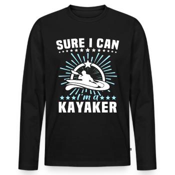 Kayaker Kayak Kayaking - Men's Premium Organic Long Sleeve Shirt - black - Front - Nico (187cm)