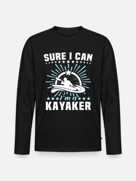 Kayaker Kayak Kayaking - Men's Premium Organic Long Sleeve Shirt - black
