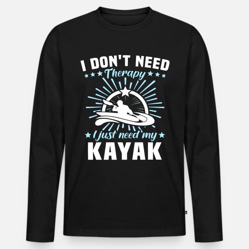 Kayaker Kayak Kayaking - Männer Premium Bio Langarmshirt - Schwarz