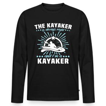 Kayaking Kayak - Männer Premium Bio Langarmshirt - Schwarz - Vorne - Nico (187cm)