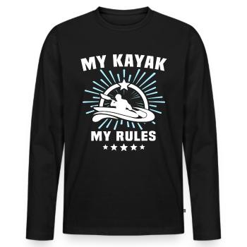 Kayaker Kayak Kayaking - Men's Premium Organic Long Sleeve Shirt - black - Front - Nico (187cm)