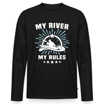 Kayaking Kayak - Männer Premium Bio Langarmshirt - Schwarz - Vorne - Nico (187cm)