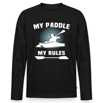Kayaker Kayak Kayaking - Men's Premium Organic Long Sleeve Shirt - black - Front - Nico (187cm)