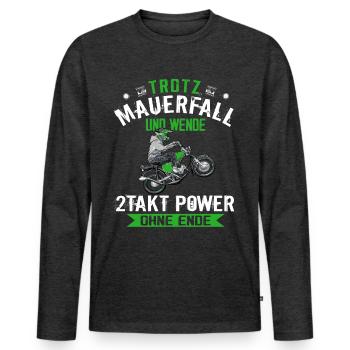 Lustiger Spruch Simsonfahrer S50 S51 Simme Moped - Männer Premium Bio Langarmshirt - Anthrazit meliert - Vorne - Nico (187cm)