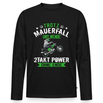 Lustiger Spruch Simsonfahrer S50 S51 Simme Moped - Männer Premium Bio Langarmshirt - Schwarz - Vorne - Nico (187cm)