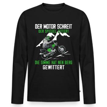 Lustiger Spruch Simsonfahrer S50 S51 Simme Moped - Männer Premium Bio Langarmshirt - Schwarz - Vorne - Nico (187cm)