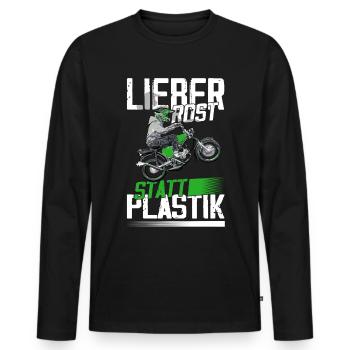 Lustiger Spruch Simsonfahrer S50 S51 Simme Moped - Männer Premium Bio Langarmshirt - Schwarz - Vorne - Nico (187cm)
