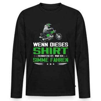 Lustiger Spruch Simsonfahrer S50 S51 Simme Moped - Männer Premium Bio Langarmshirt - Schwarz - Vorne - Nico (187cm)