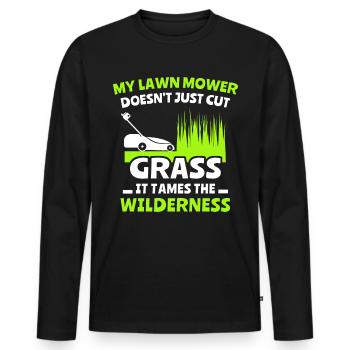 Rasenmäher Rasen Mähen - Männer Premium Bio Langarmshirt - Schwarz - Vorne - Nico (187cm)