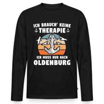 Oldenburger Sprüche Oldenburg - Männer Premium Bio Langarmshirt - Schwarz - Vorne - Nico (187cm)
