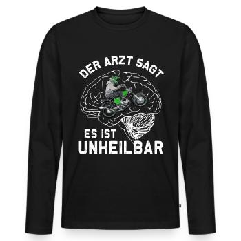 Lustiger Spruch Simsonfahrer S50 S51 Simme Moped - Männer Premium Bio Langarmshirt - Schwarz - Vorne - Nico (187cm)